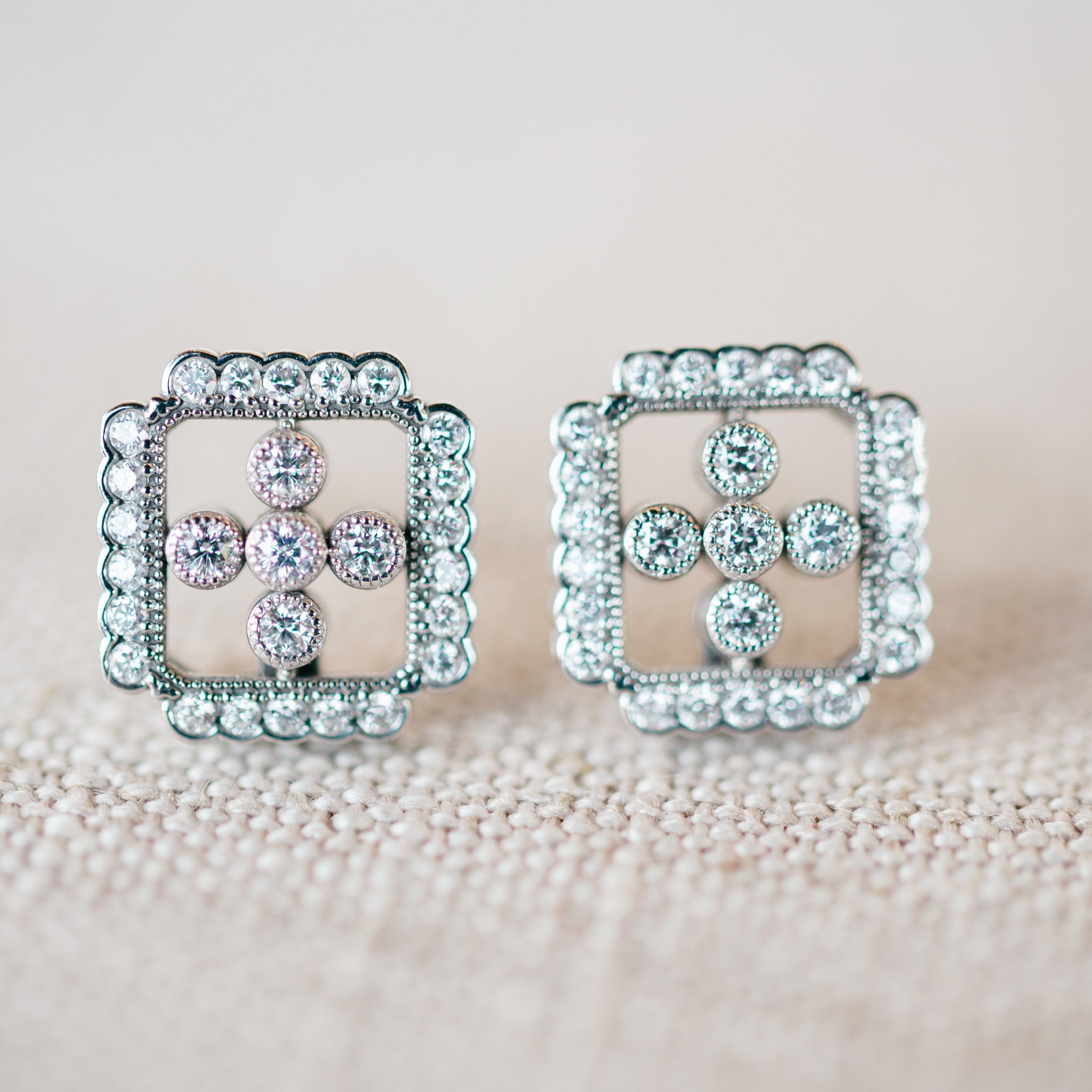 Vintage Inspired Diamond Earrings