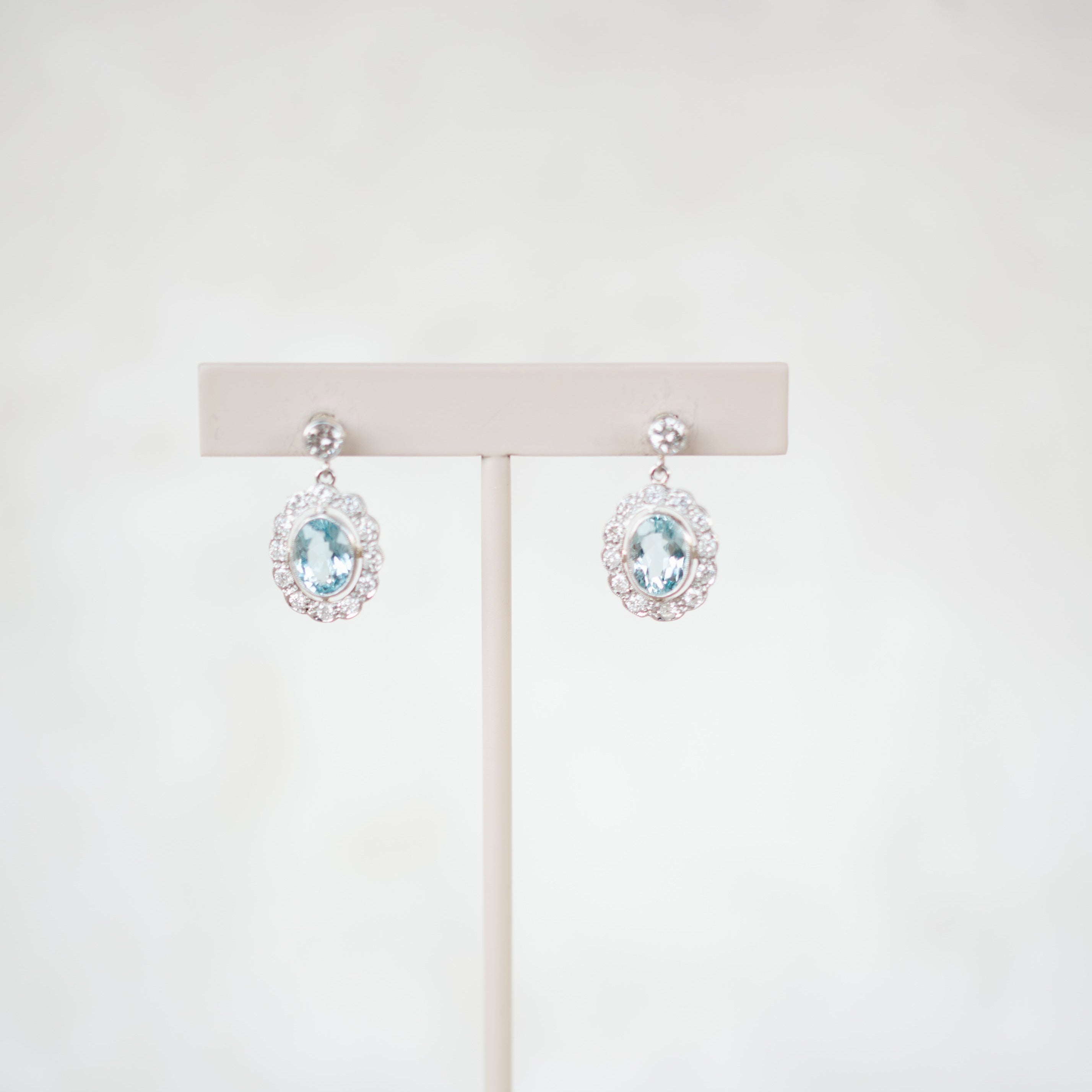 aquamarine and diamond dangles