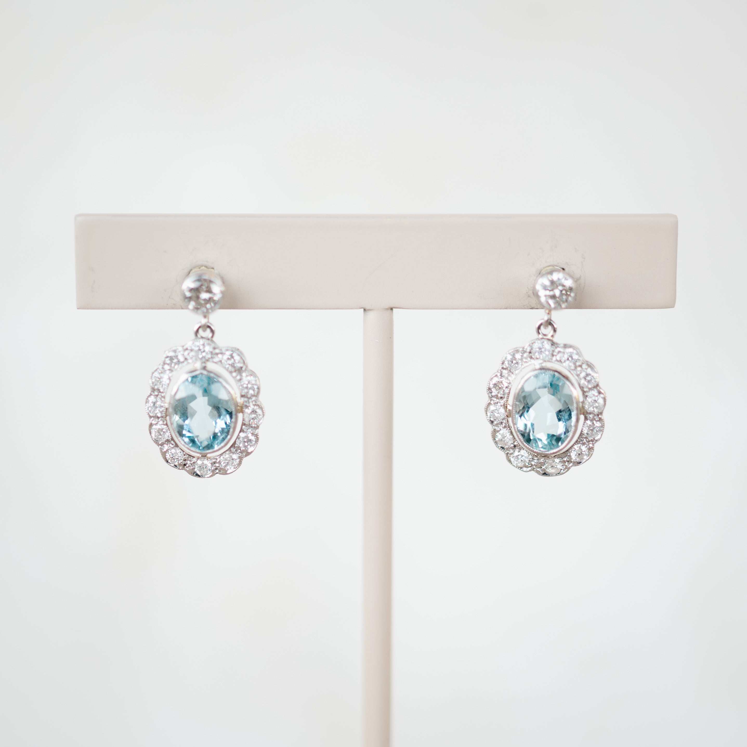 aquamarine and diamond dangles