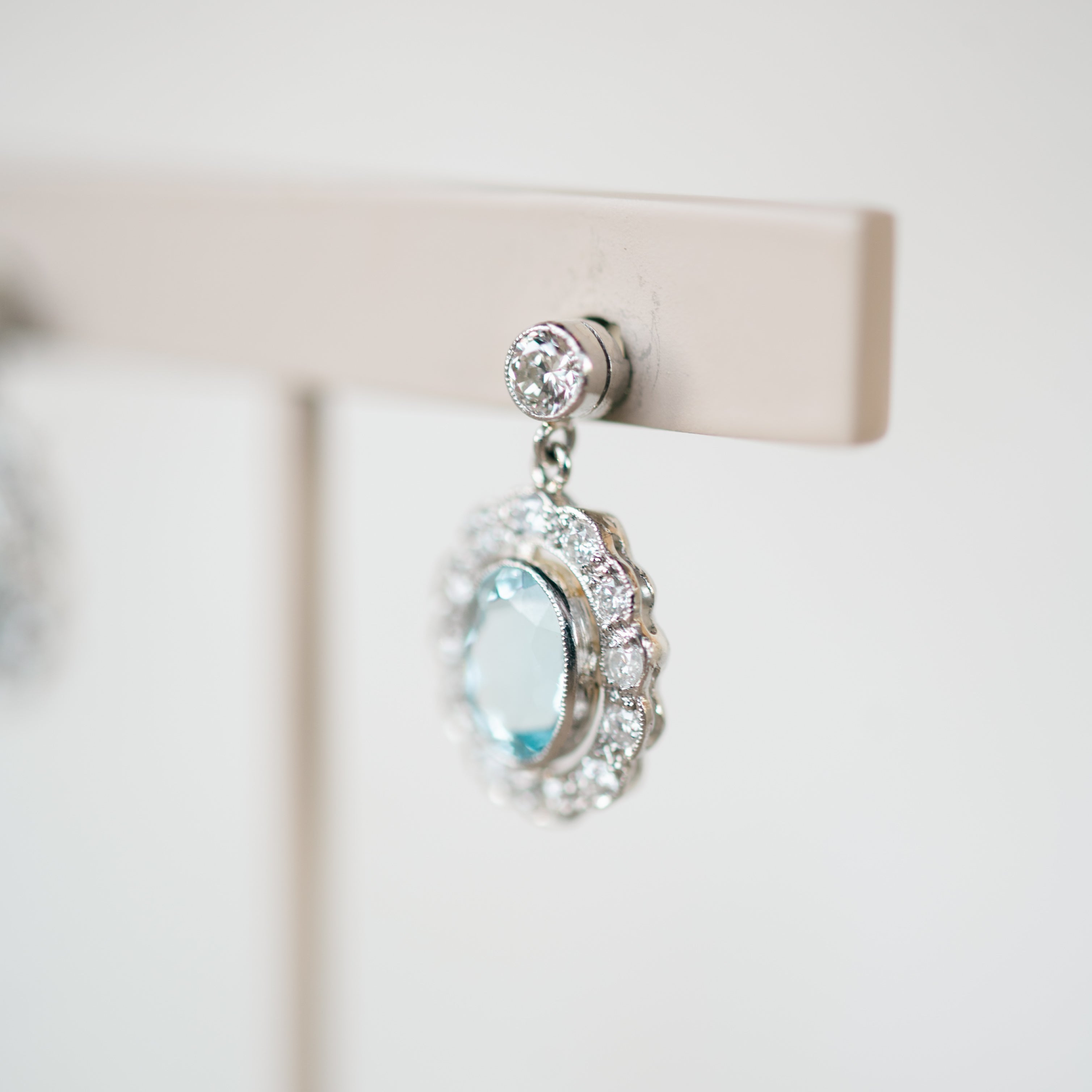 aquamarine and diamond dangles