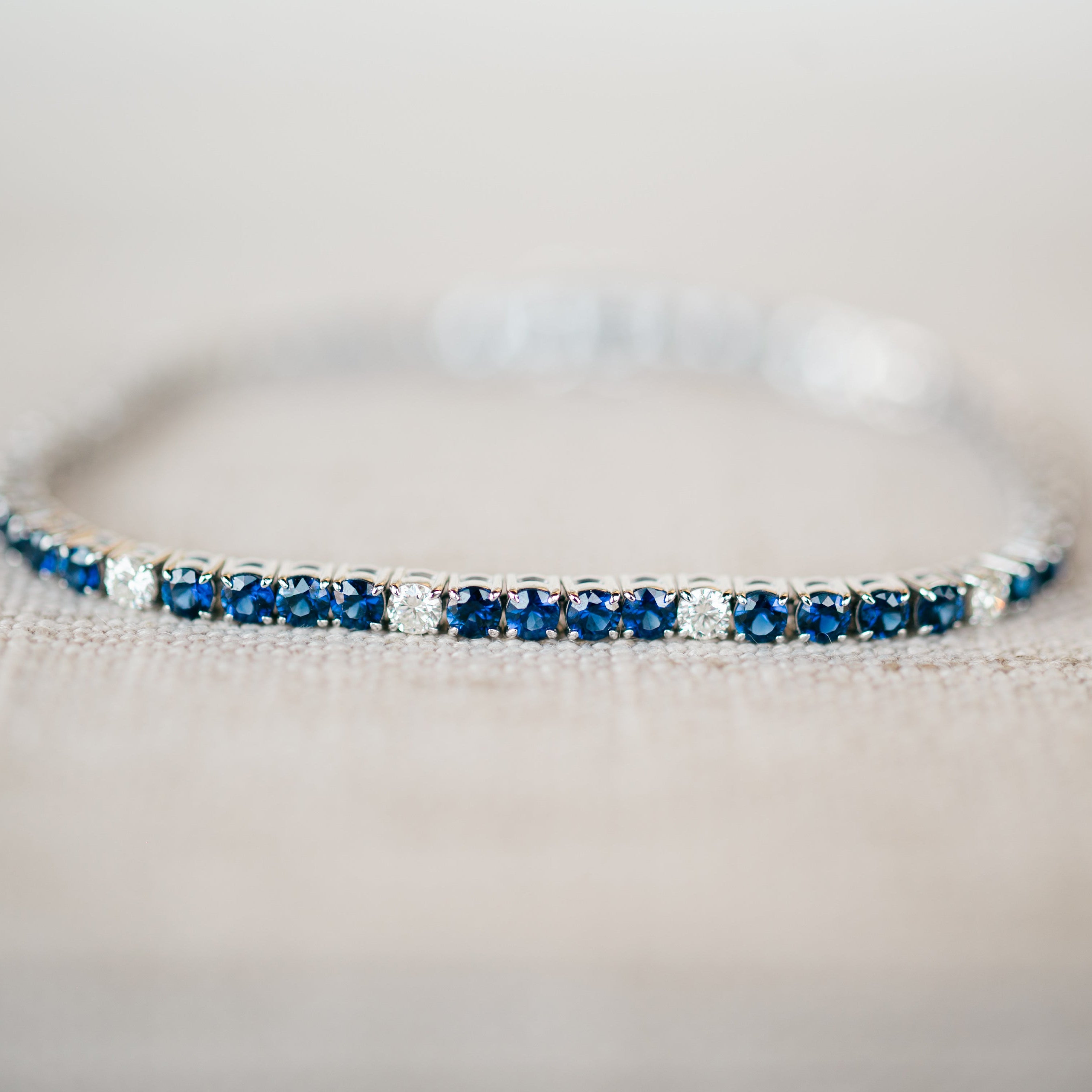sapphire and diamond tennis bracelet