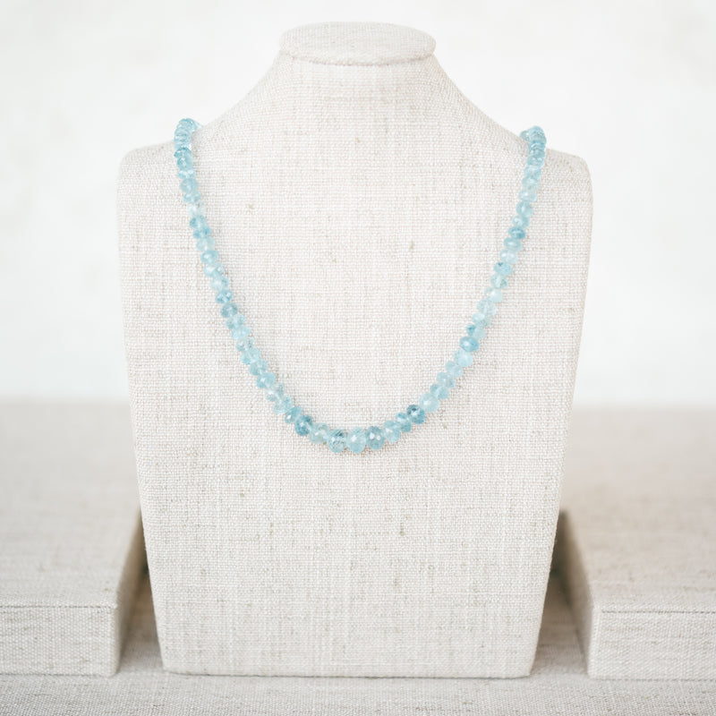 Aquamarine Graduated Bead Necklace