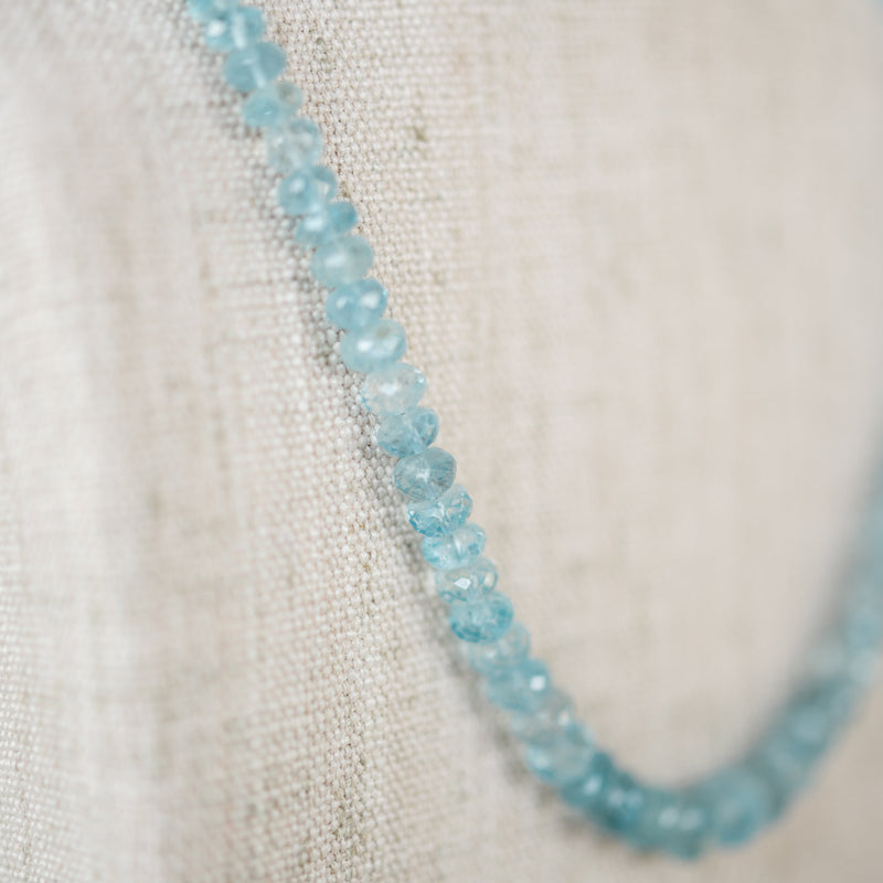 Aquamarine Graduated Bead Necklace