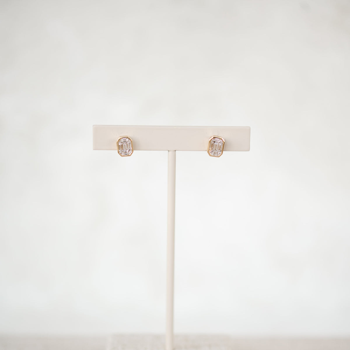 Diamond Mosaic Bezel Studs