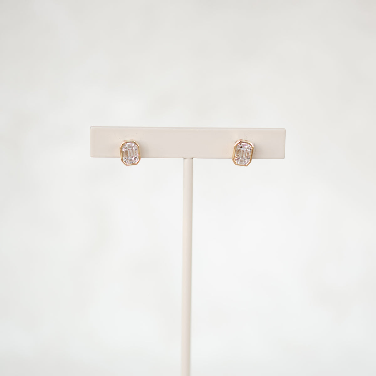 Diamond Mosaic Bezel Studs