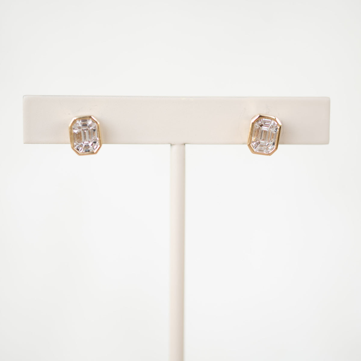 Diamond Mosaic Bezel Studs