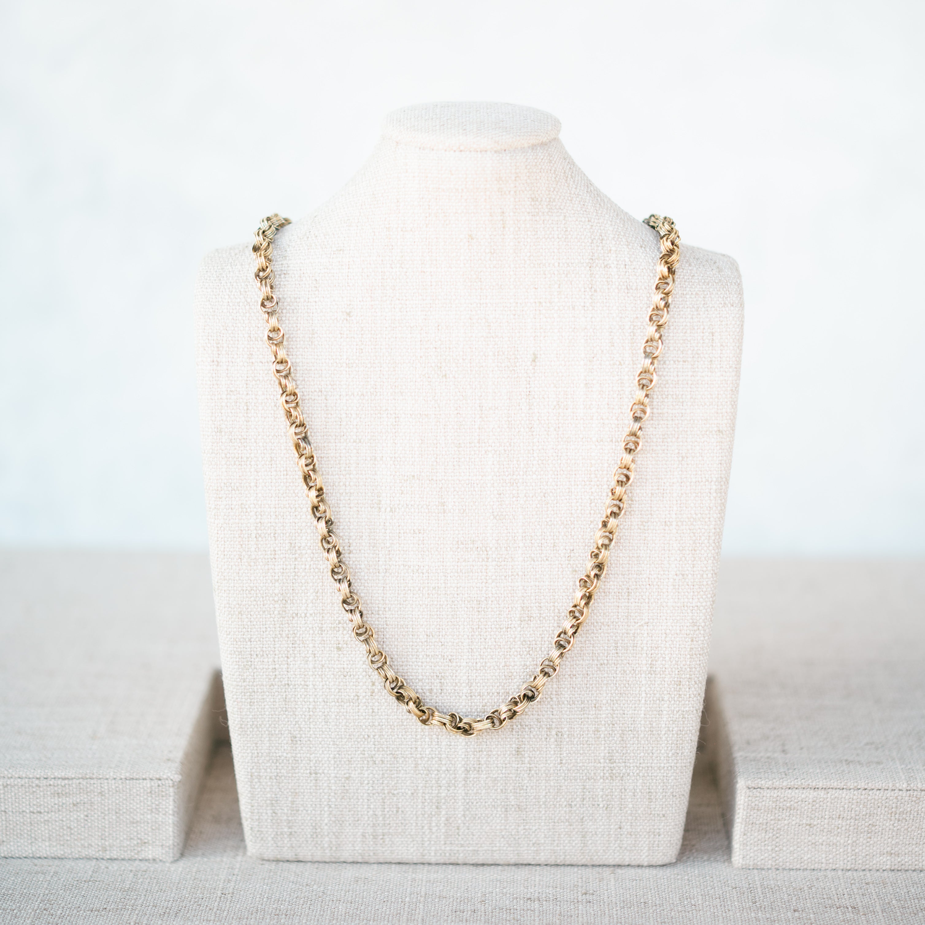 Gold Filled Engraved Rolo Chain