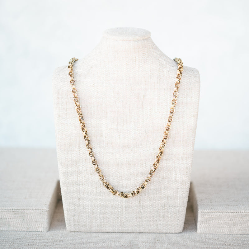 Gold Filled Engraved Rolo Chain