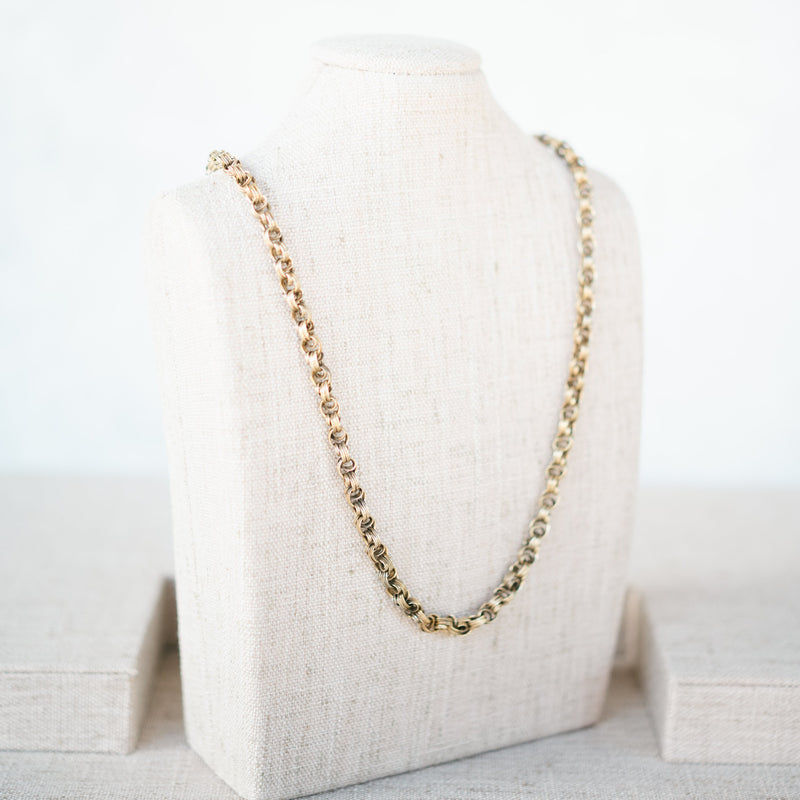 Gold Filled Engraved Rolo Chain