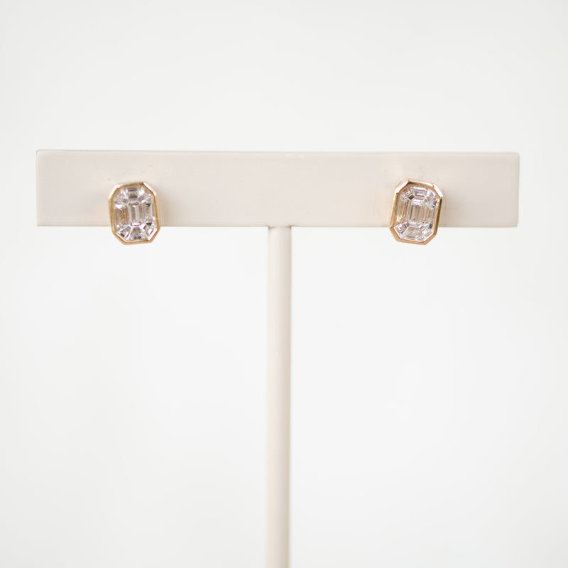 Diamond Mosiac Bezel Studs