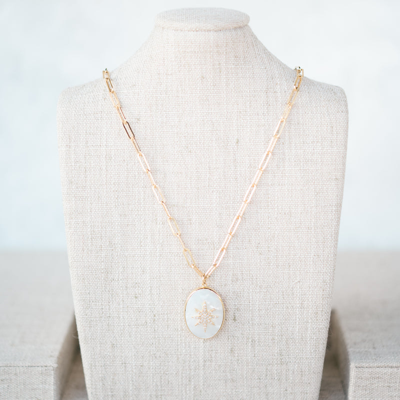 Mother of Pearl and Diamond Pendant
