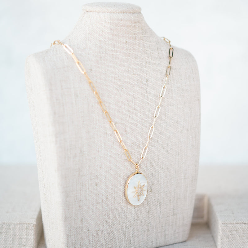 Mother of Pearl and Diamond Pendant