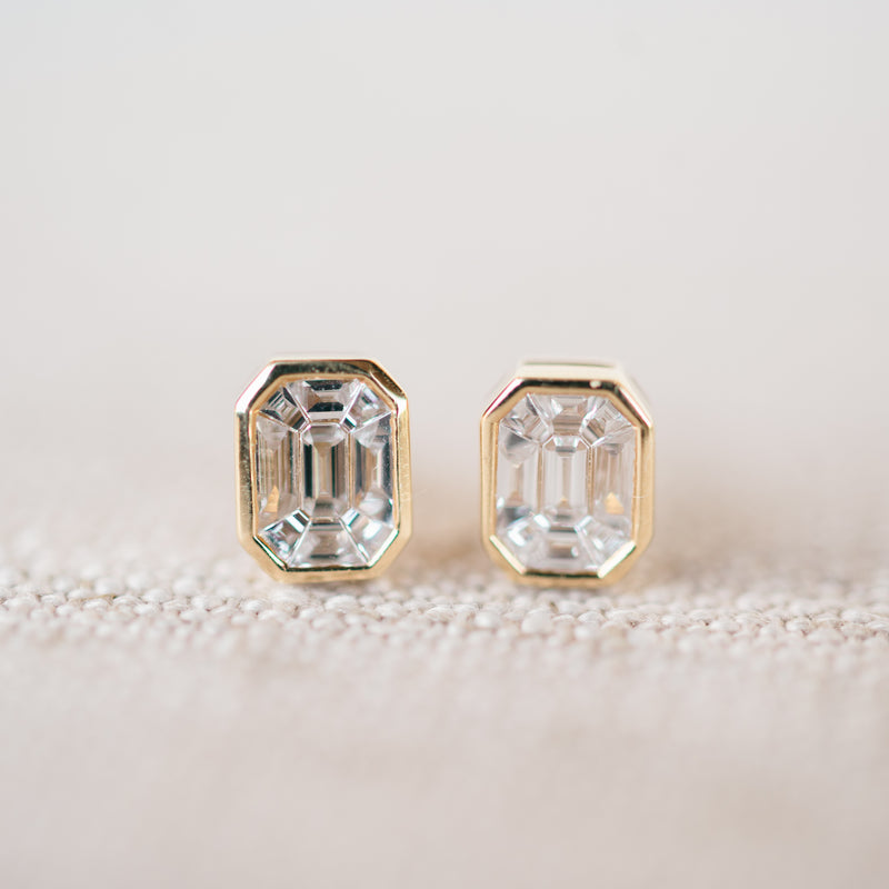 Diamond Mosiac Bezel Studs