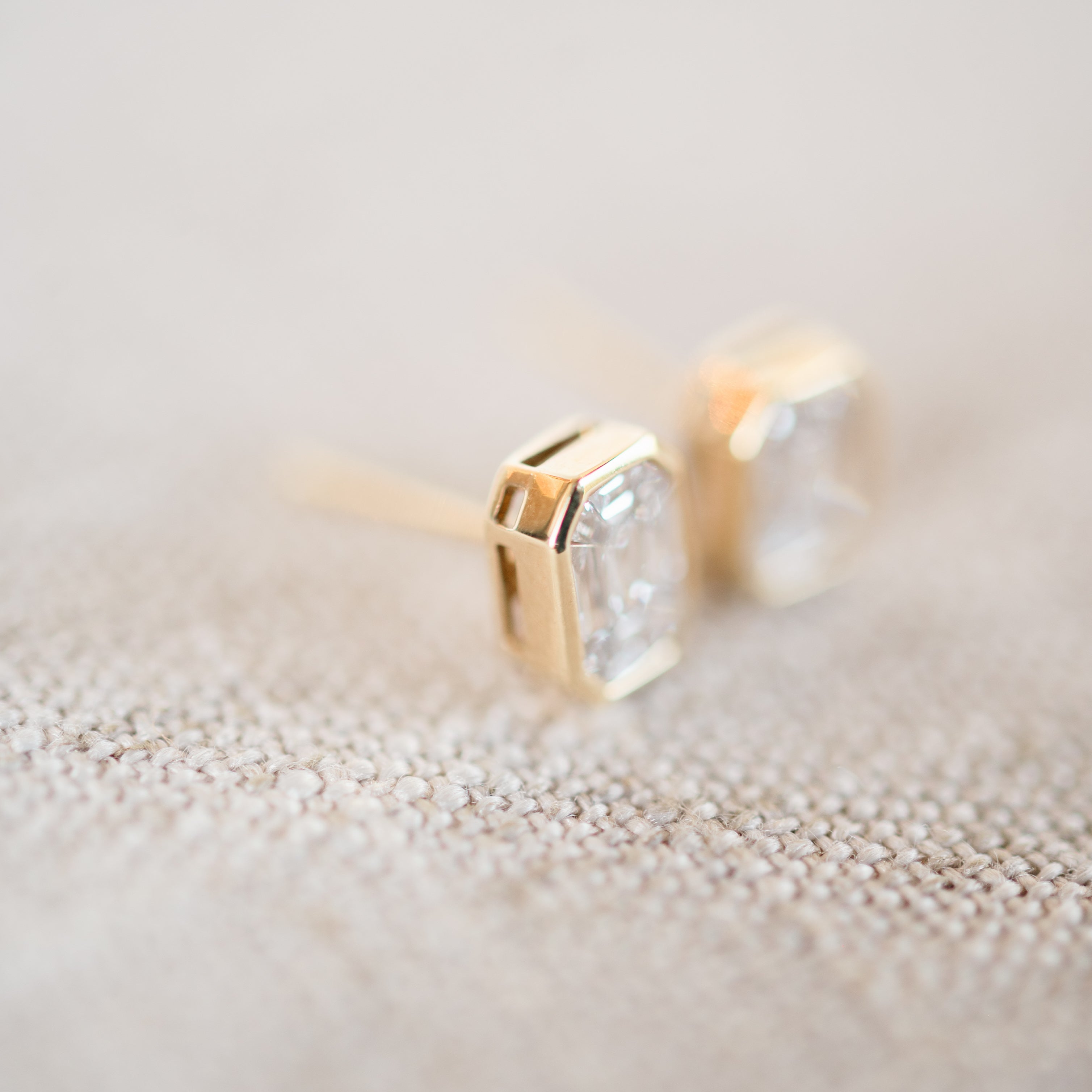 Diamond Mosaic Bezel Studs