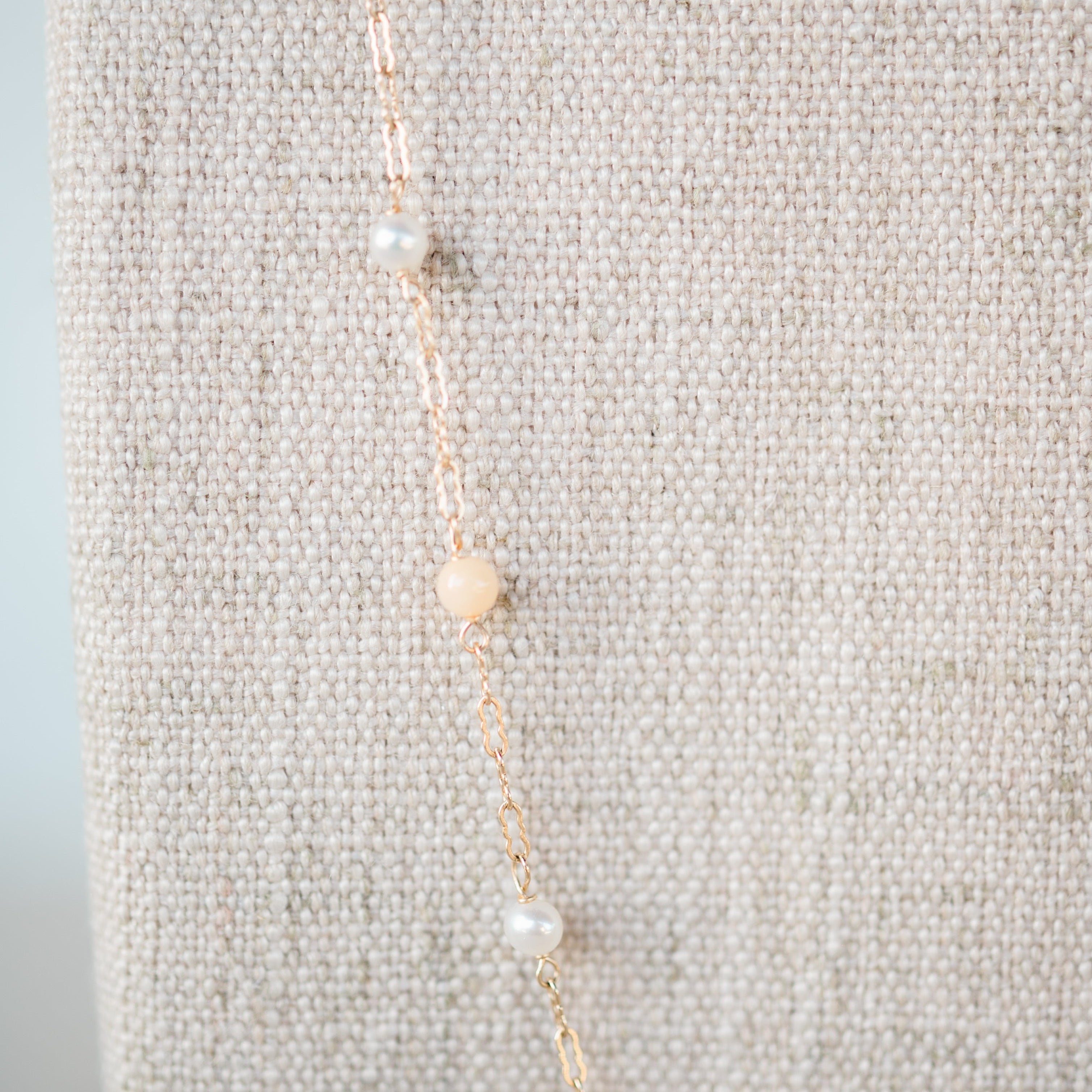 Pearl and Coral Station Necklace