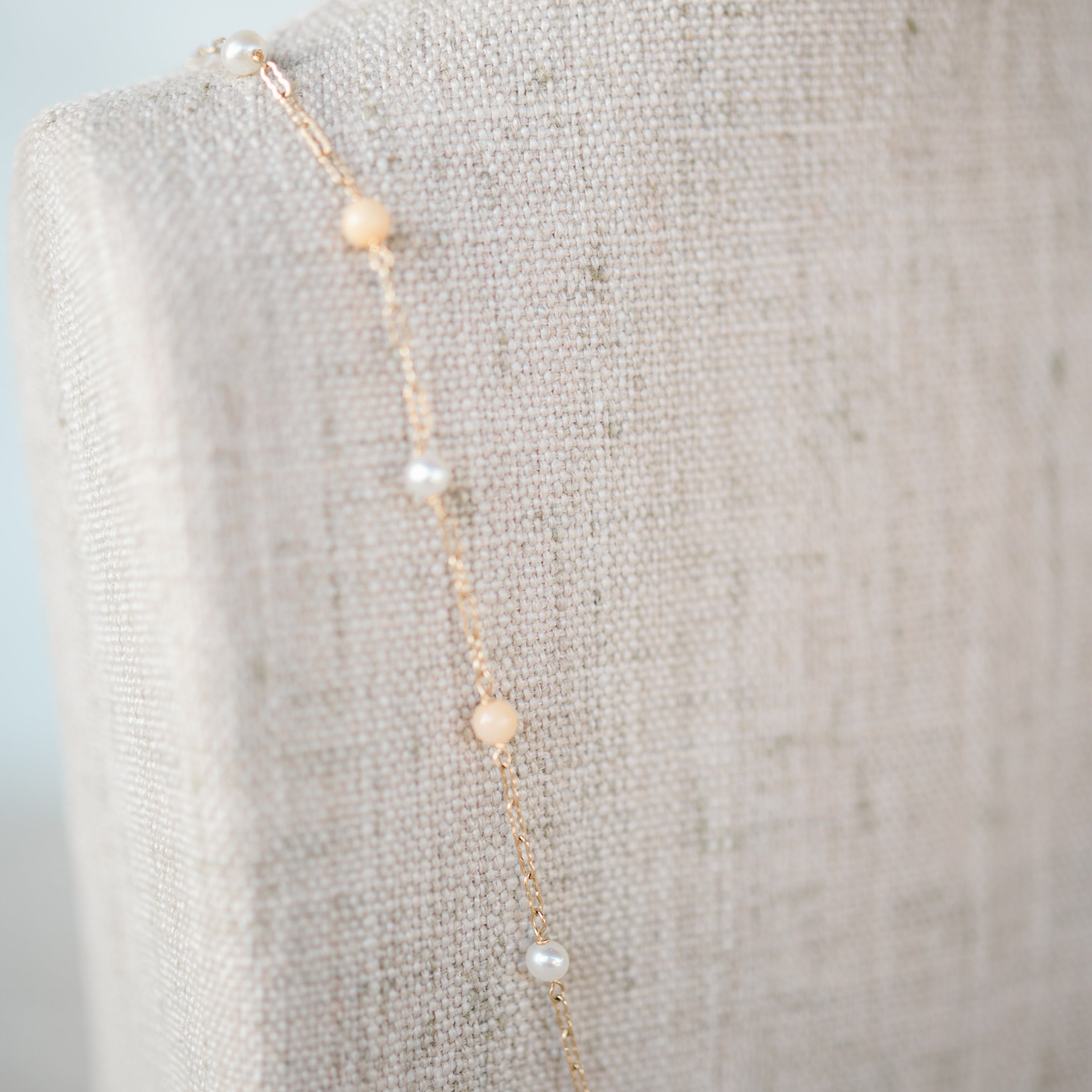 Pearl and Coral Station Necklace