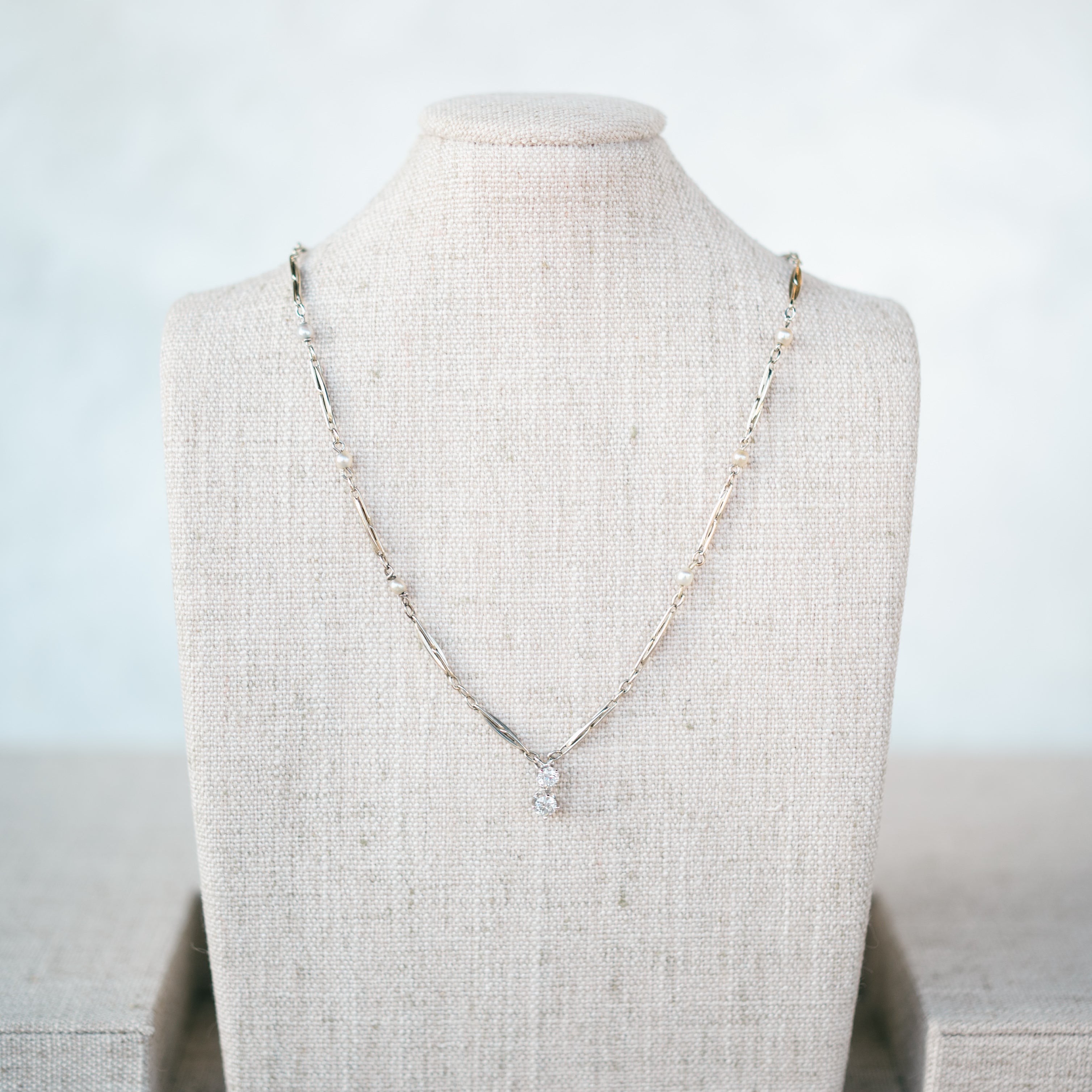 Pearl and Diamond Antique Necklace