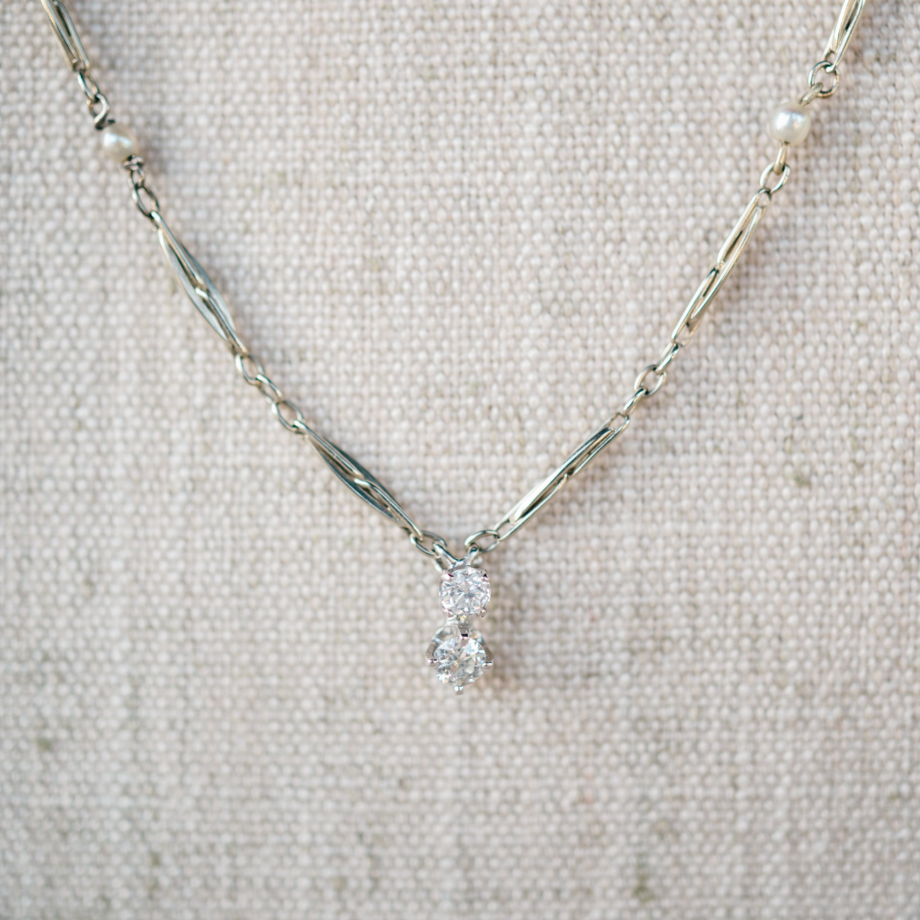 Pearl and Diamond Antique Necklace