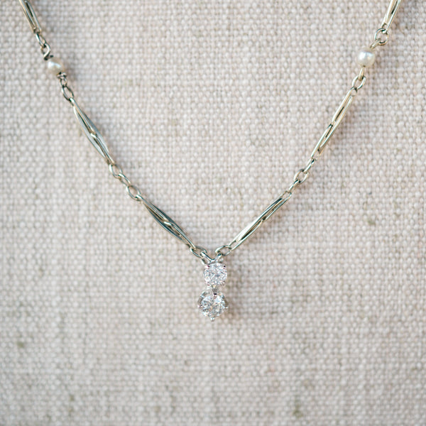 Pearl and Diamond Antique Necklace