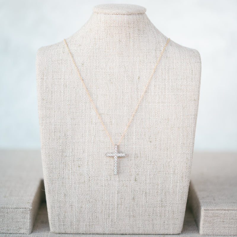 pave set diamond cross