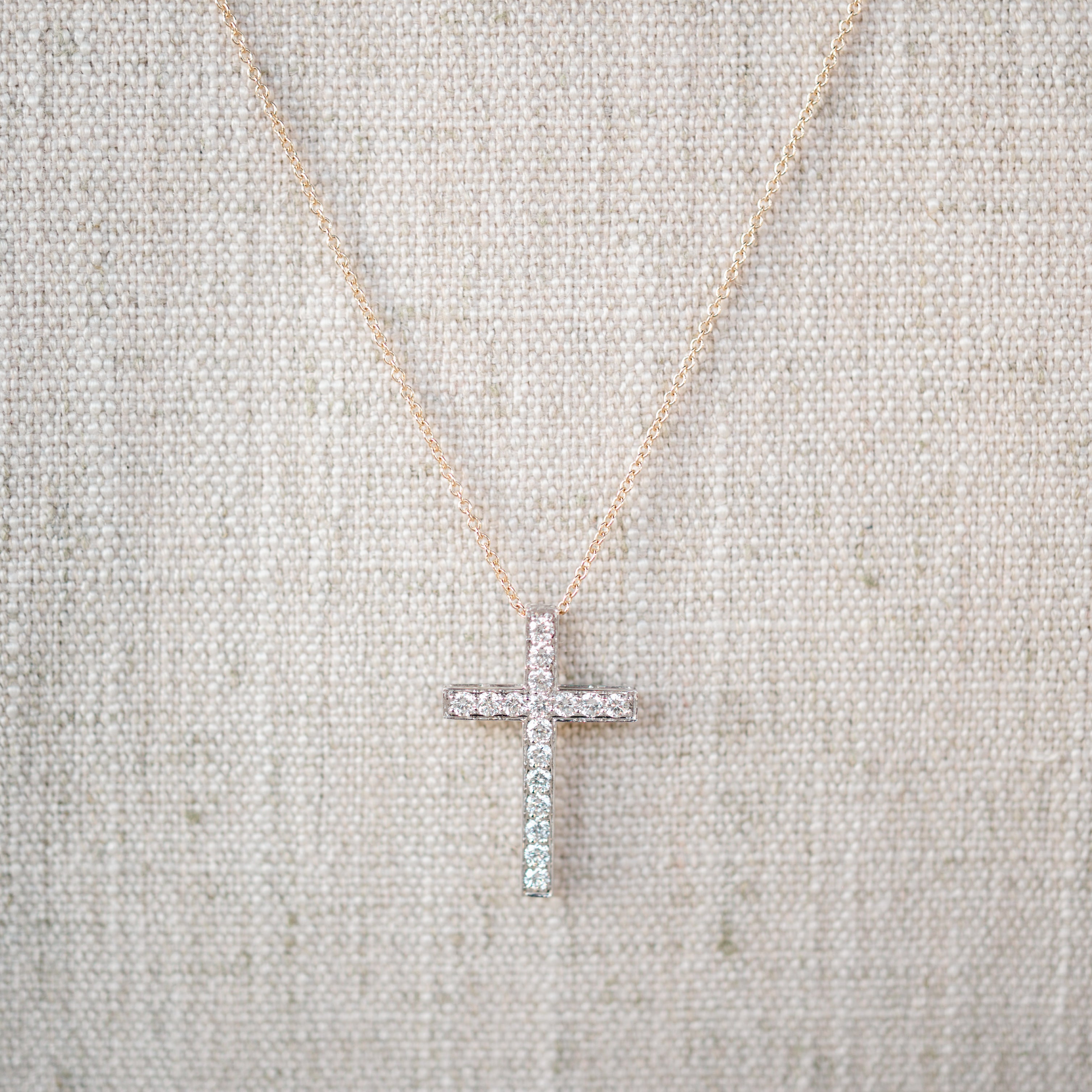 pave set diamond cross