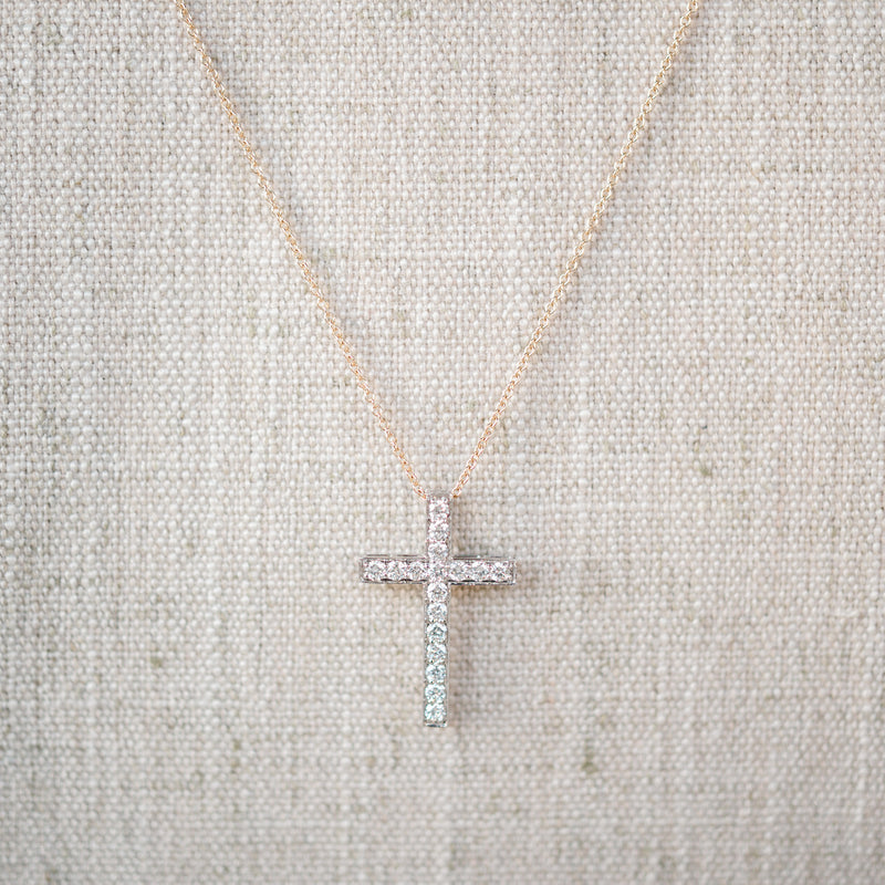 pave set diamond cross