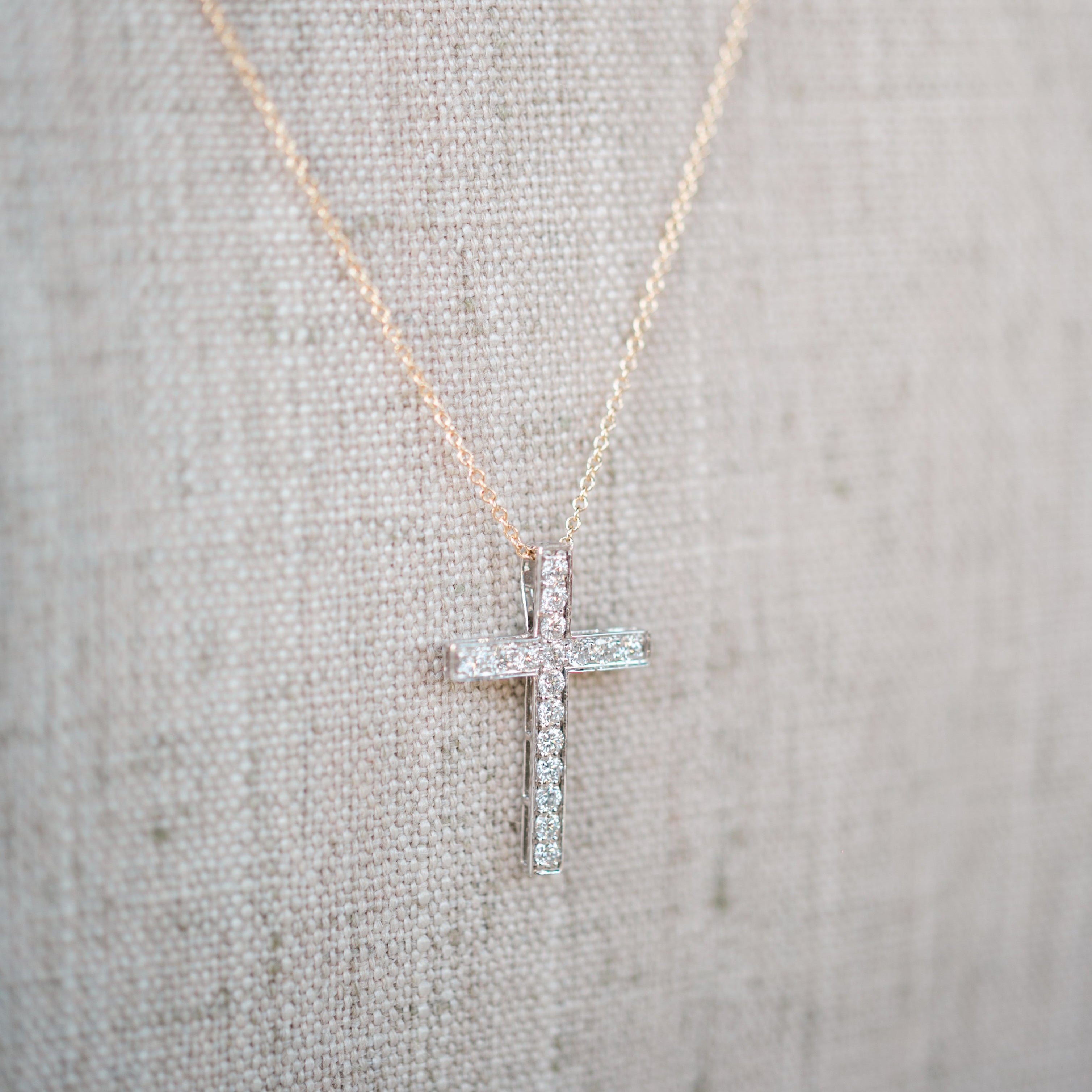 pave set diamond cross