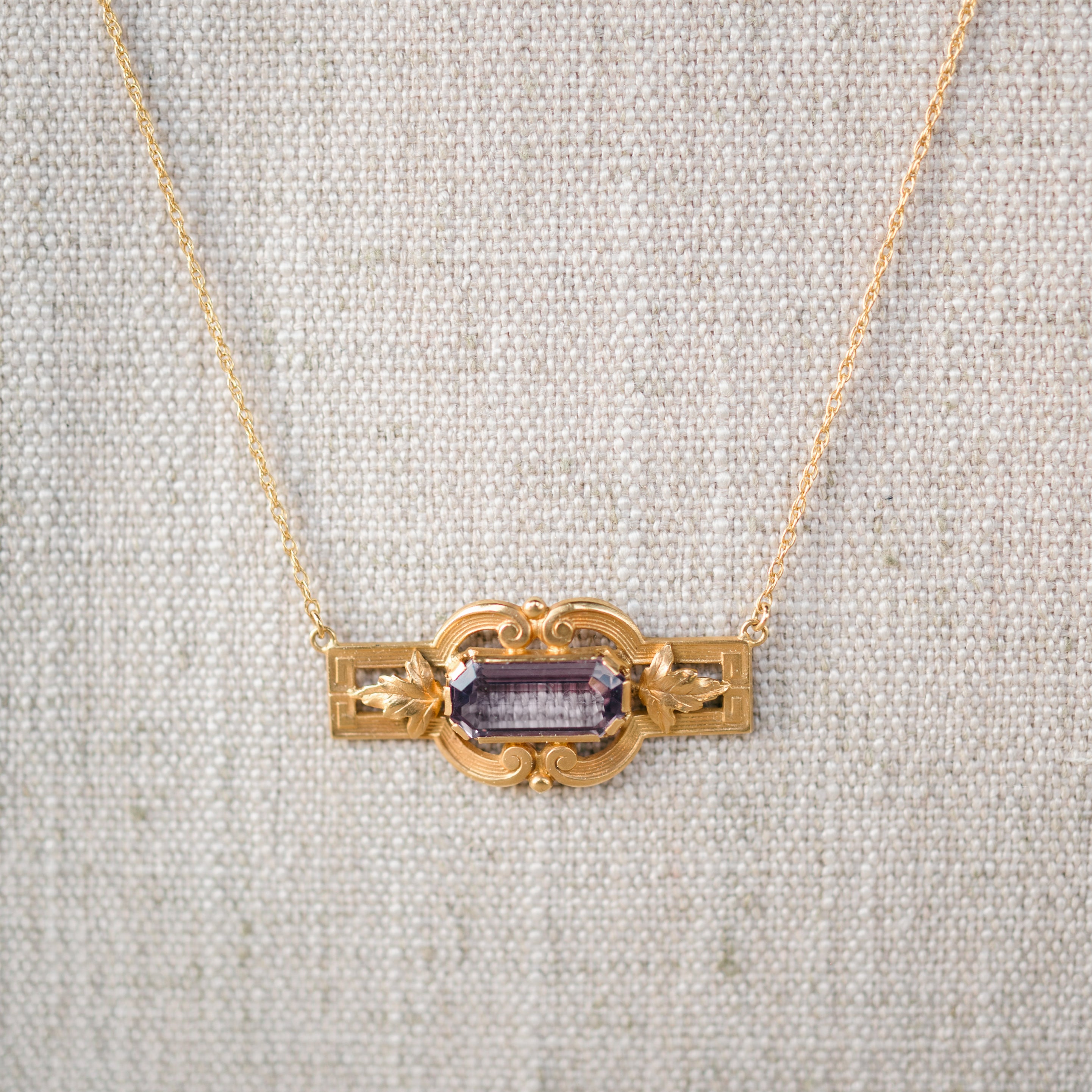 Amethyst Yellow Gold Necklace