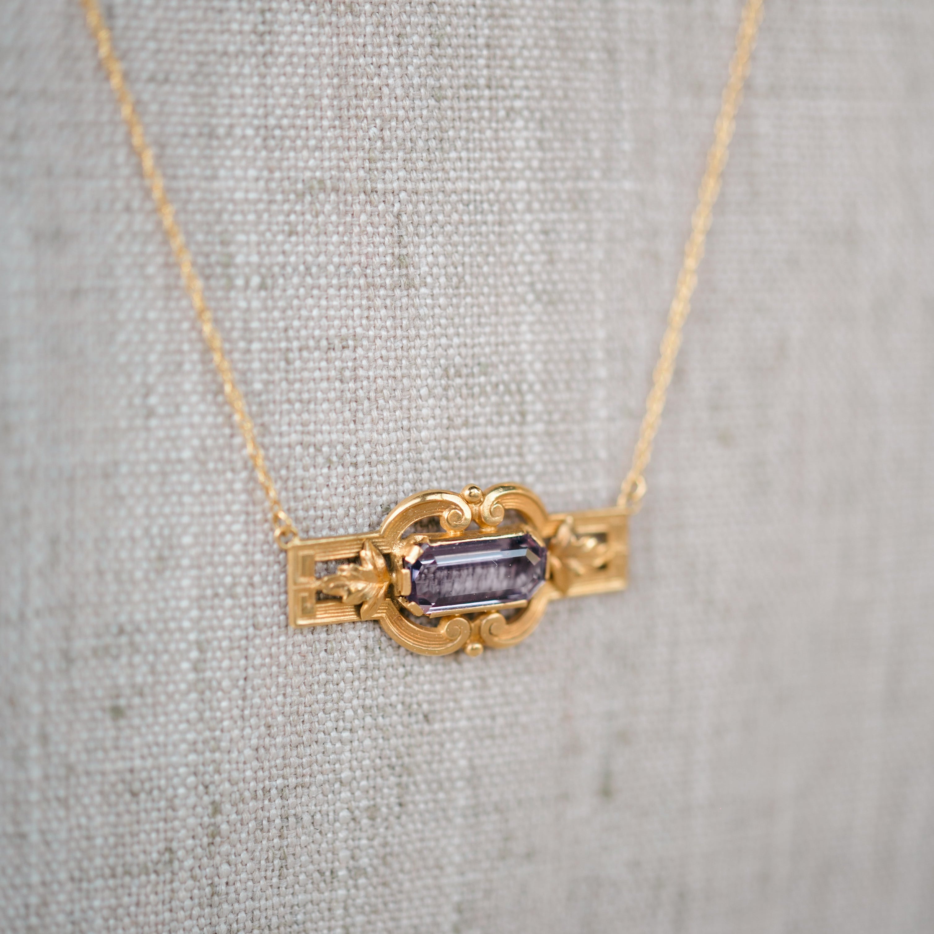 Amethyst Yellow Gold Necklace