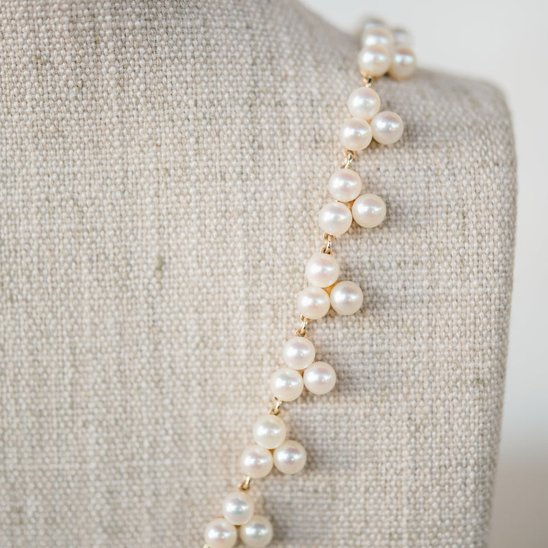 Trefoil Cultured Pearl Necklace