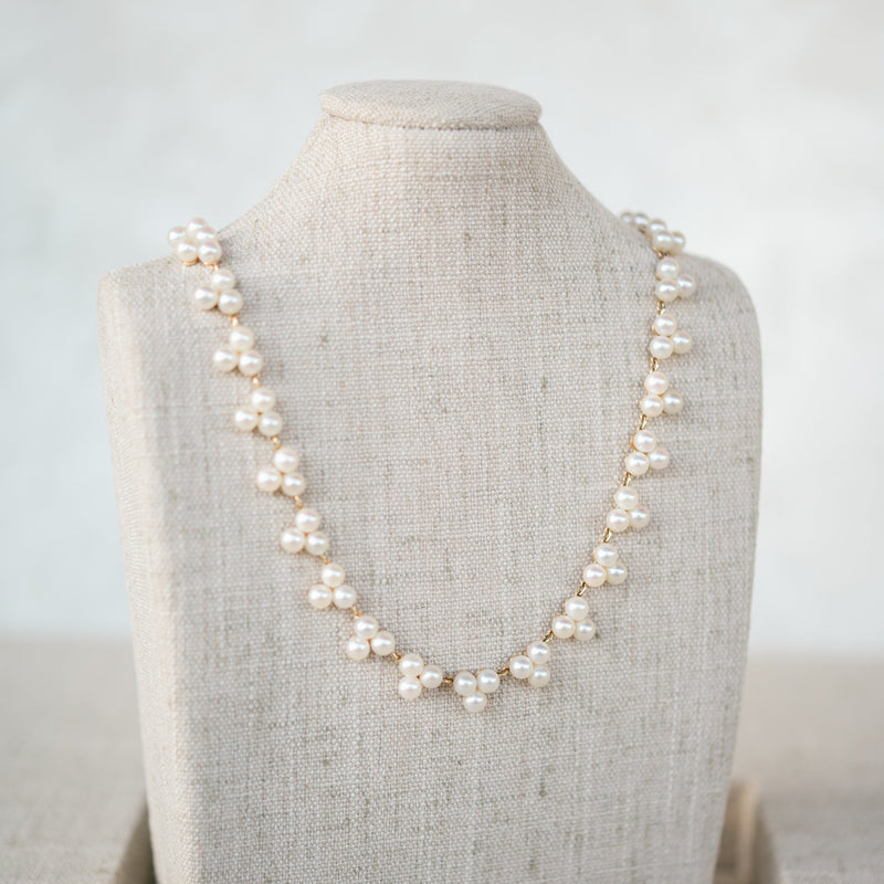 Trefoil Cultured Pearl Necklace