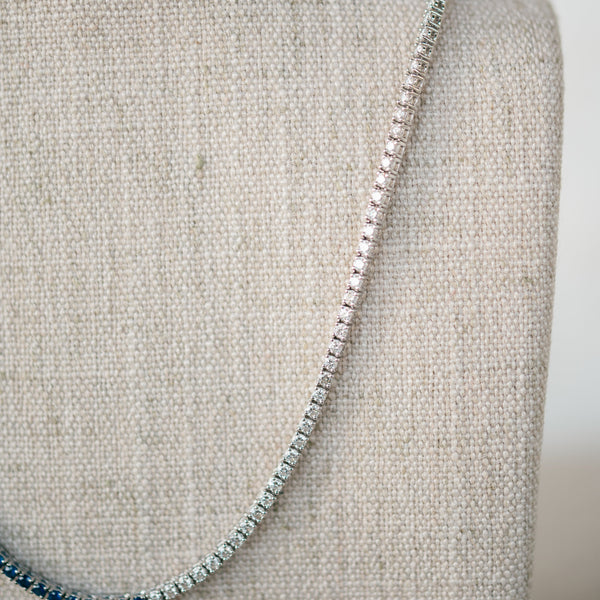 Diamond and Sapphire Tennis Necklace