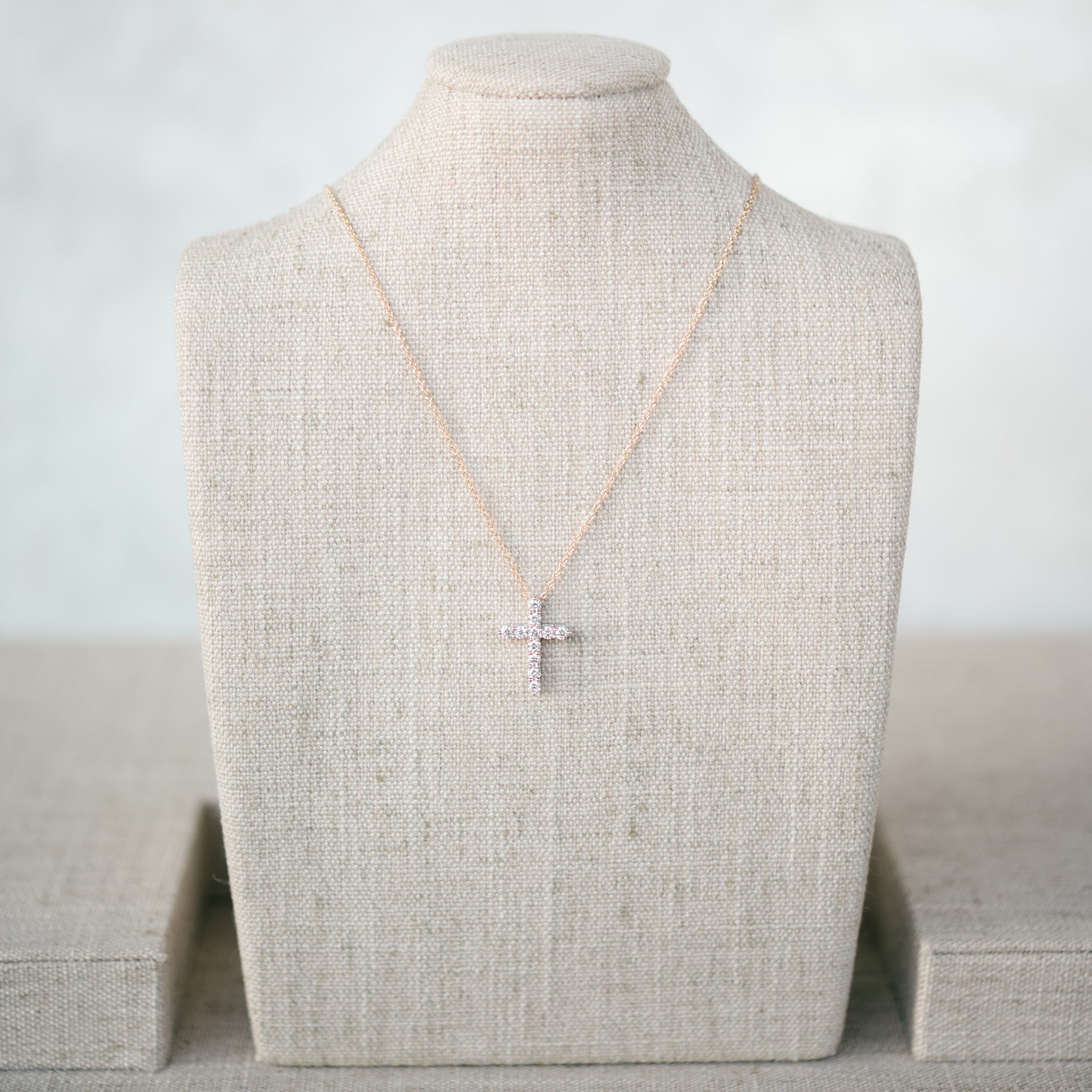 classic diamond cross necklace