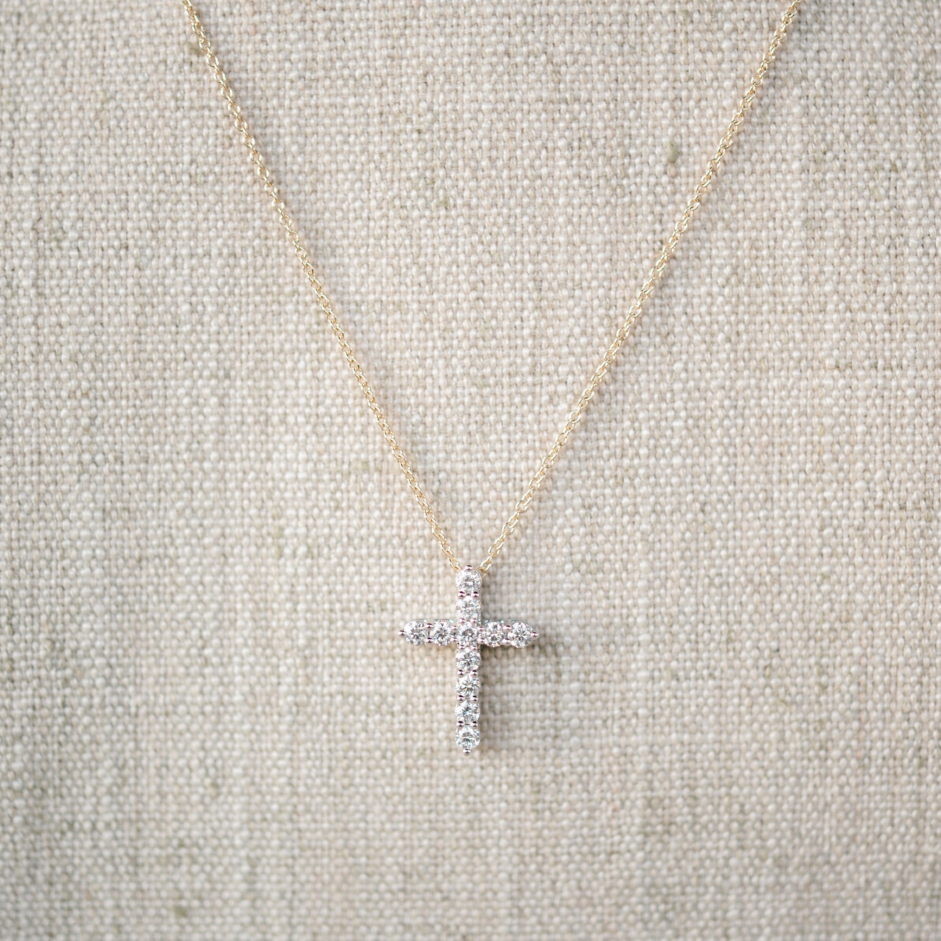 classic diamond cross necklace