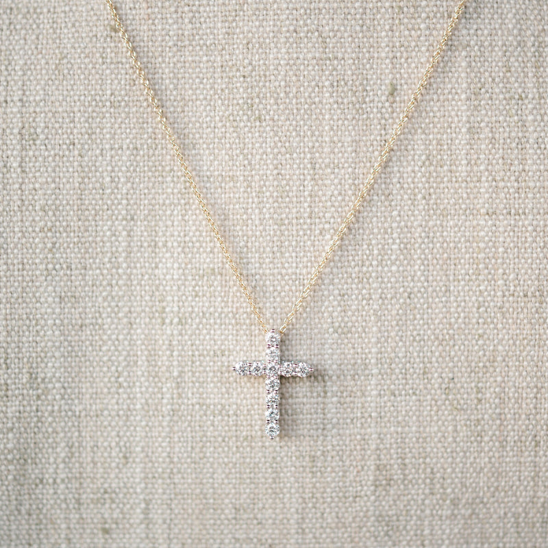 classic diamond cross necklace