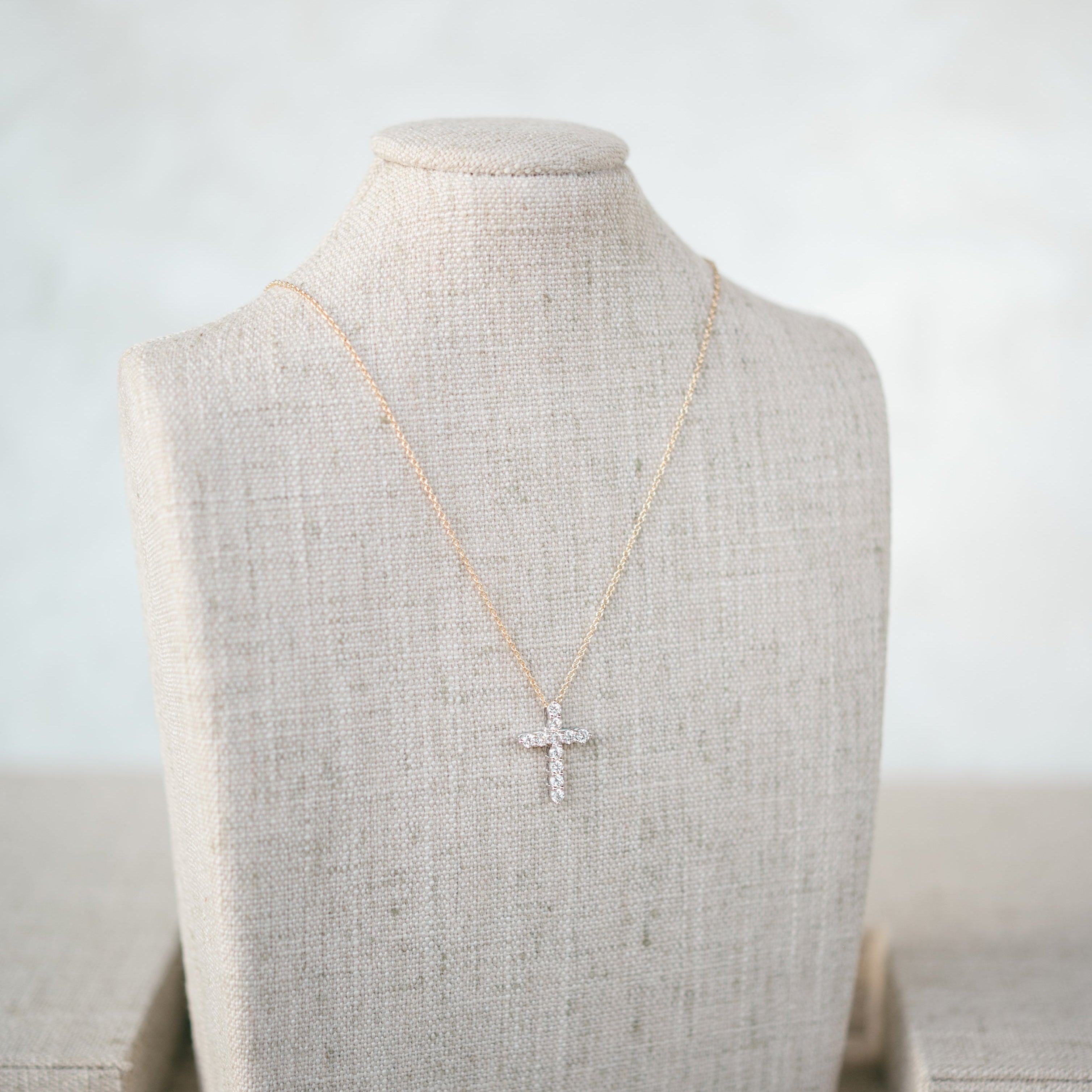 classic diamond cross necklace