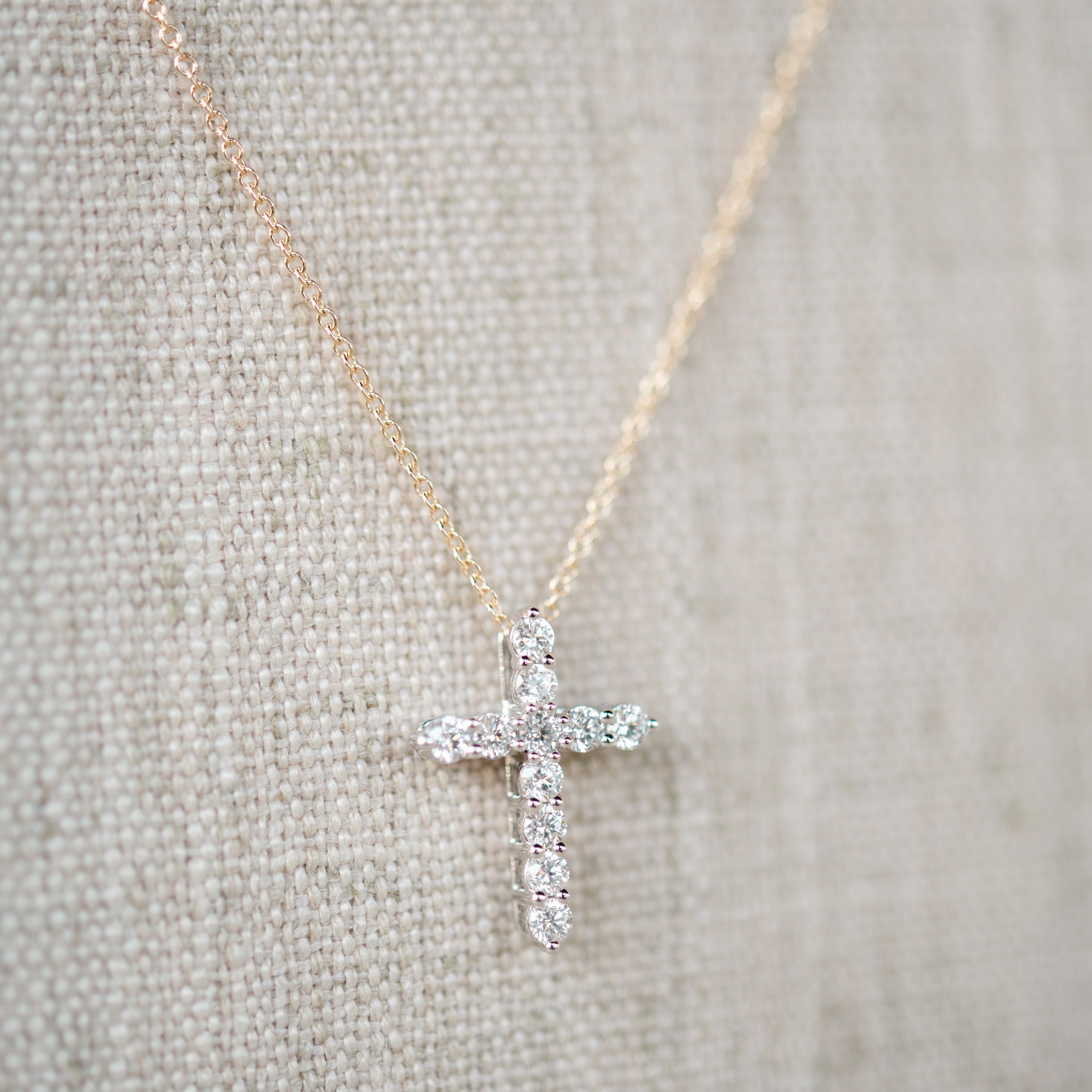 classic diamond cross necklace