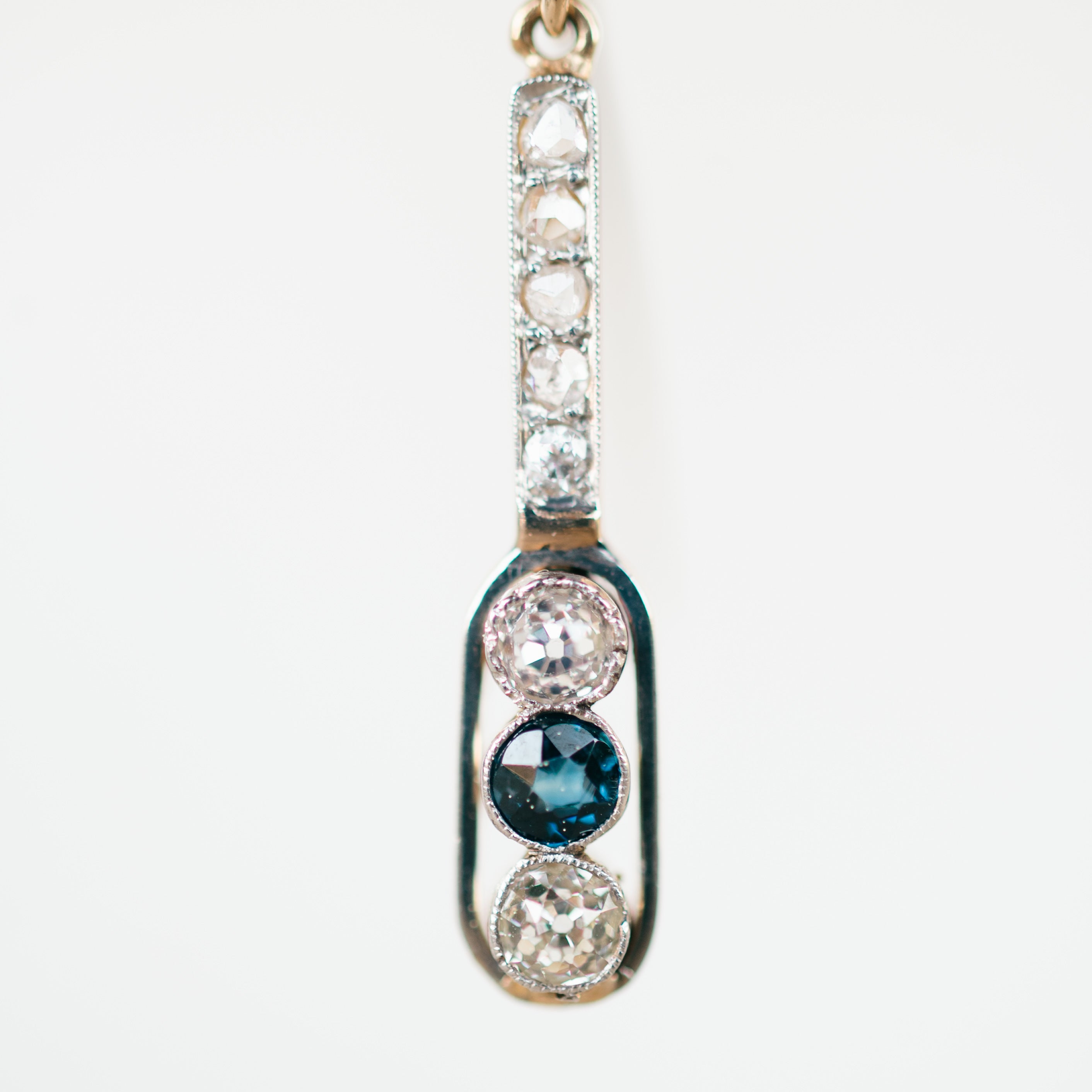 Art Deco Diamond and Sapphire Dangles