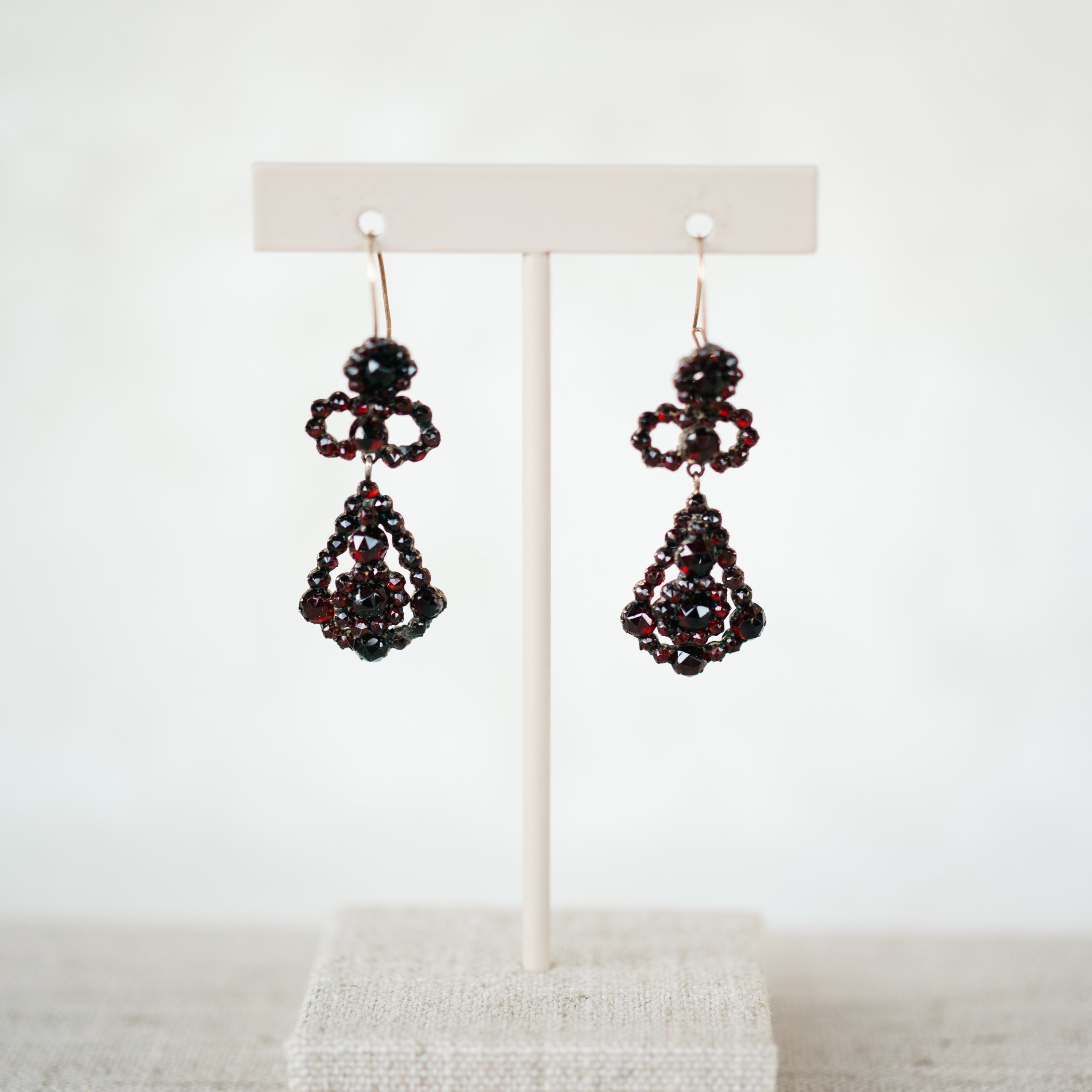 Bohemian Garnet Dangle Earrings