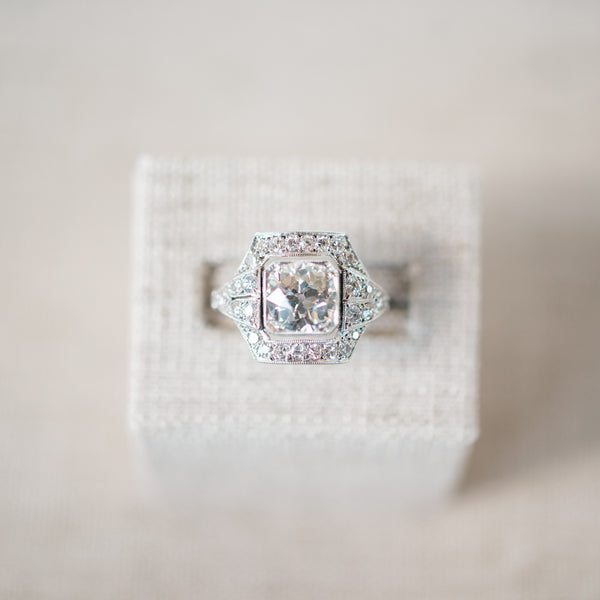 Vintage old European cut diamond ring