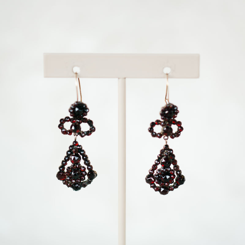 Bohemian Garnet Dangle Earrings