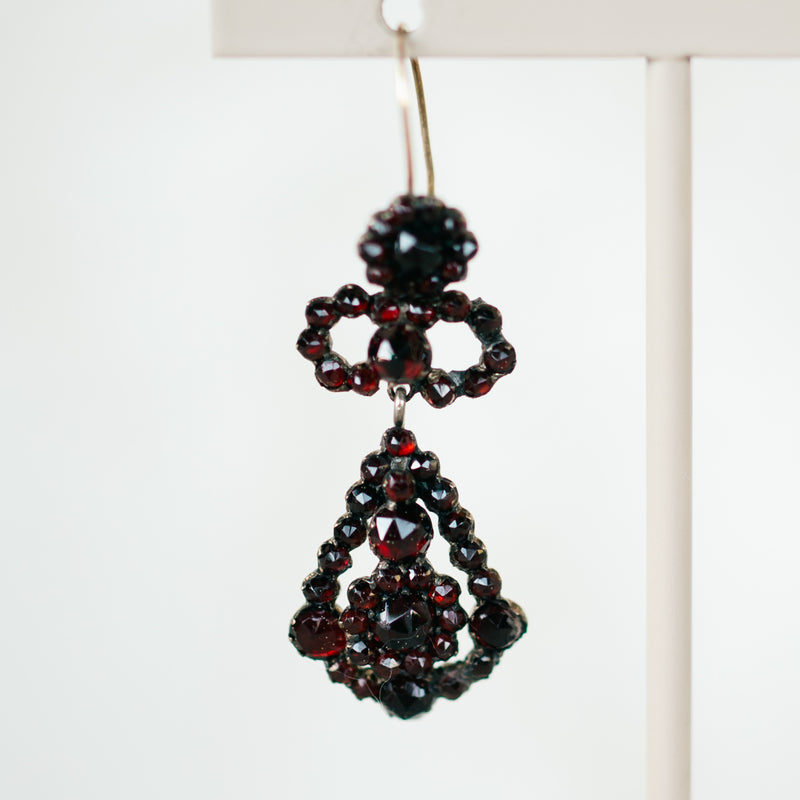 Bohemian Garnet Dangle Earrings