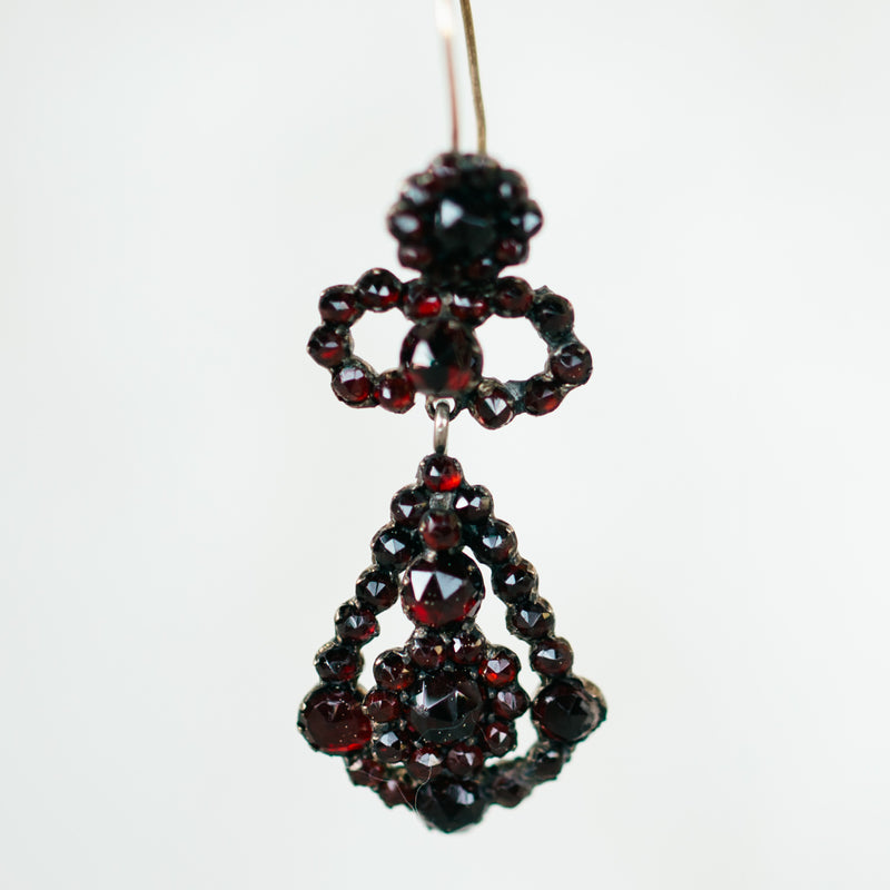 Bohemian Garnet Dangle Earrings