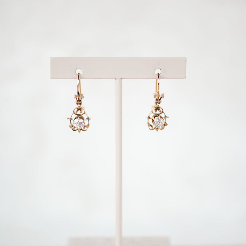 Victorian Diamond Dangle Earrings