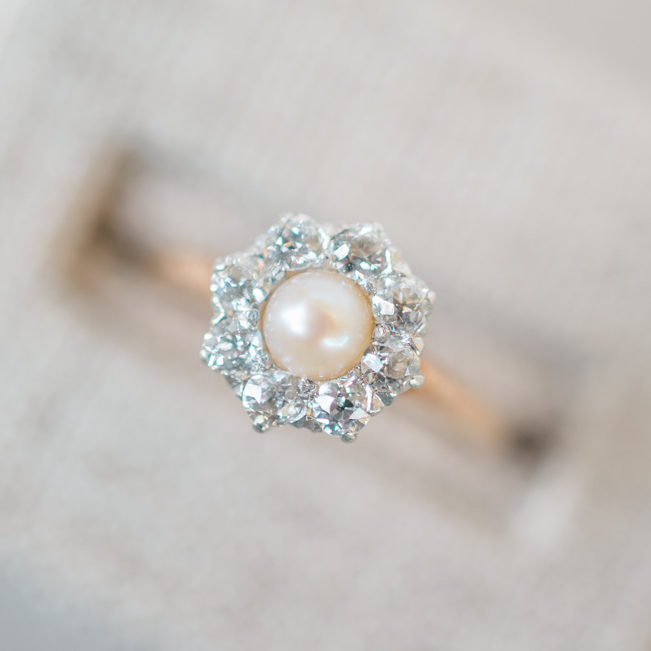 Victorian Diamond and Pearl Ring