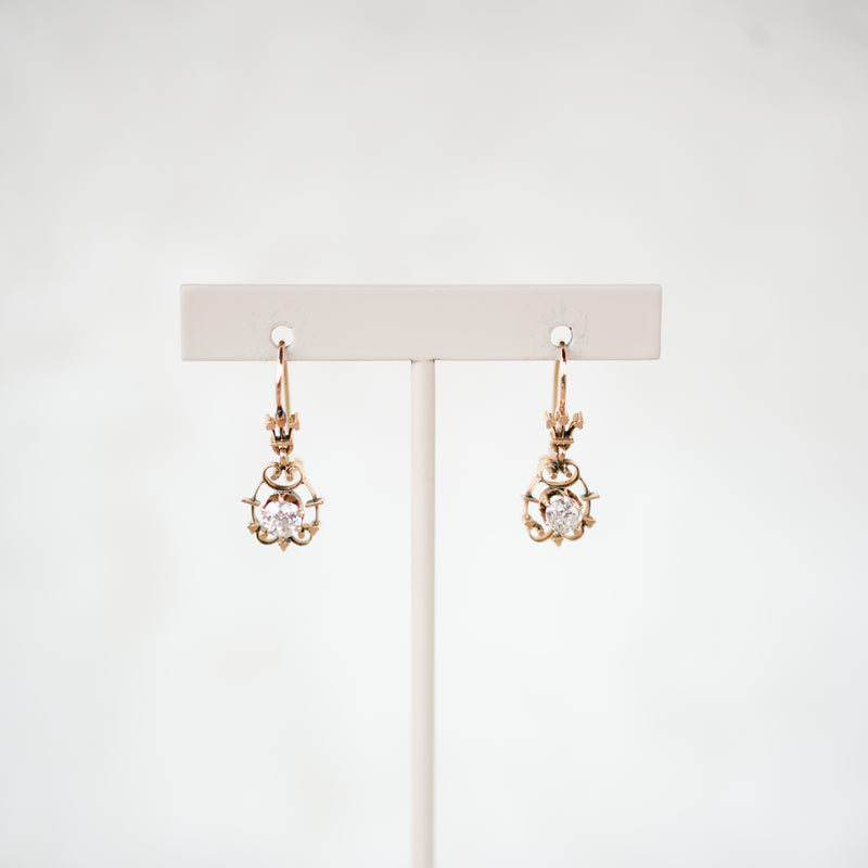 Victorian Diamond Dangle Earrings