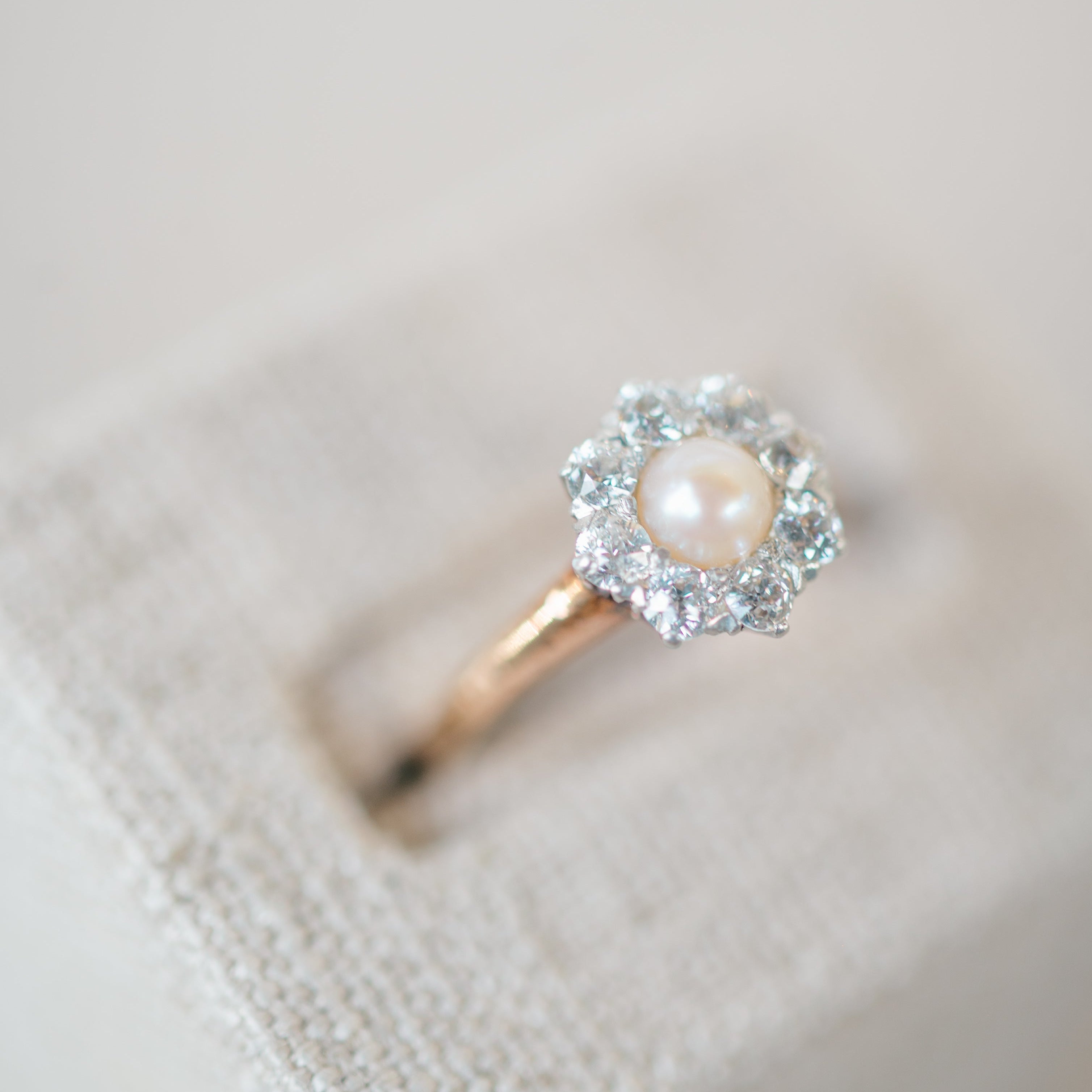 Victorian Diamond and Pearl Ring