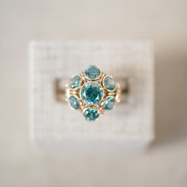 Blue Zircon Bezel Ring