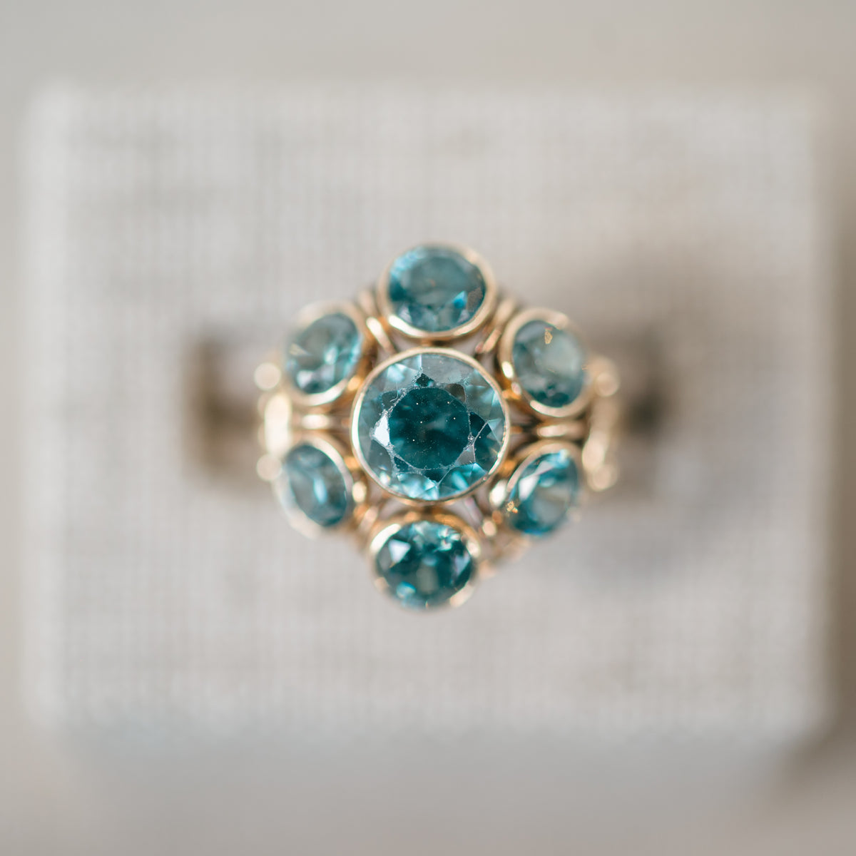 Blue Zircon Bezel Ring