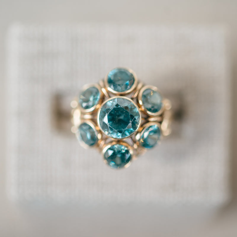 Blue Zircon Bezel Ring